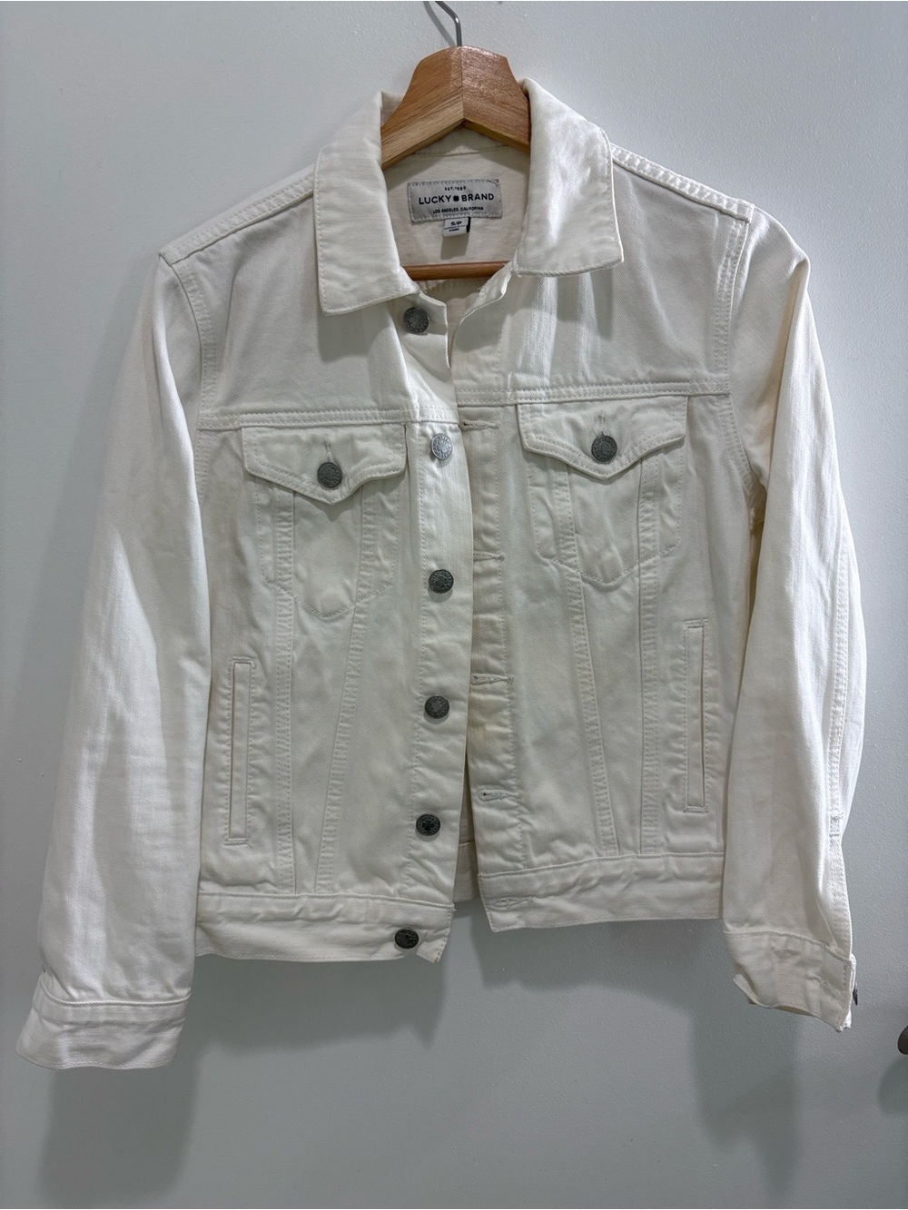 Lucky Brand Cream/Off-White Denim Jacket
